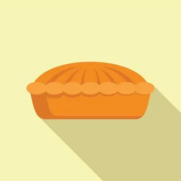Cheesecake icon flat . Apple pie Stock Illustration