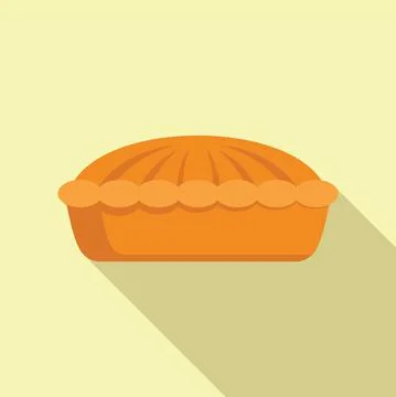 Cheesecake icon flat vector. Apple pie Stock Illustration