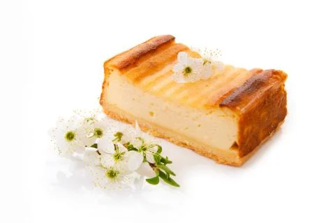 Cheesecake isolated on white background. Stock Photos