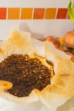 Cheesecake in the kitchen Stock Photos
