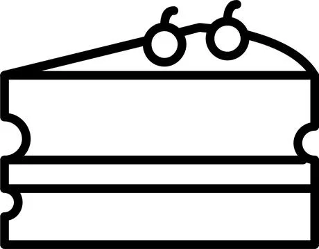 Cheesecake Line Icon Design Stock Illustration