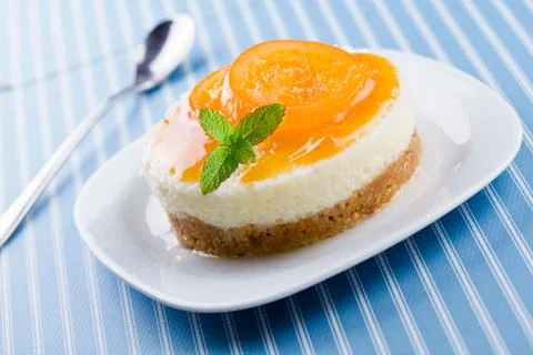 Cheesecake on plate Stock Photos