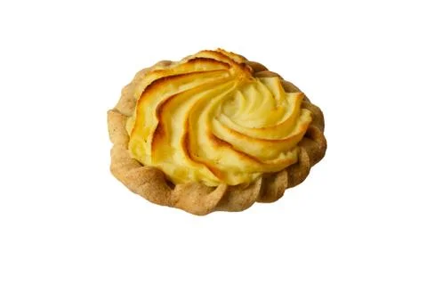 Cheesecake with potatoes on a white background Stock Photos