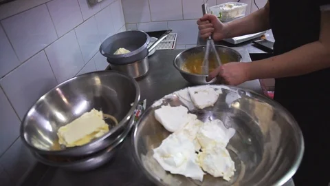 Cheesecake preparation process Stock Footage 120071109