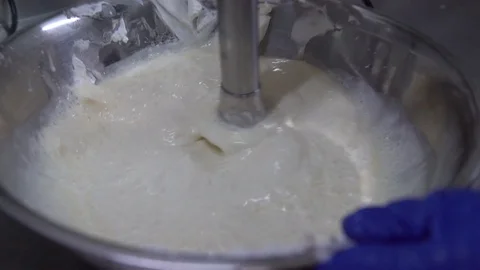 Cheesecake preparation process Stock Footage 120071687