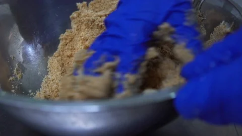 Cheesecake preparation process Stock Footage 120071691