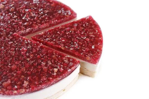 Cheesecake with raspberry on a plate Stock Photos