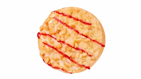 Cheesecake round, rotating on white background Stock-Footage 242359872