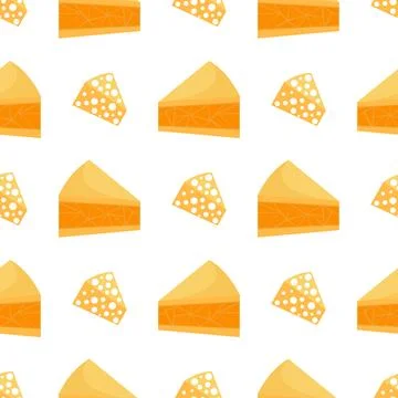 Cheesecake seamless pattern Stock Illustration