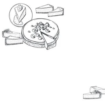 Cheesecake set. Vector background. Stock Illustration