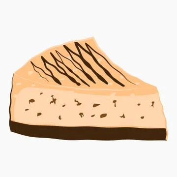 Cheesecake slice cartoon Icon. Stock Illustration