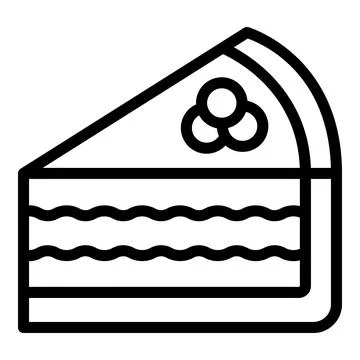 Cheesecake slice icon outline vector. Cream pie Stock Illustration
