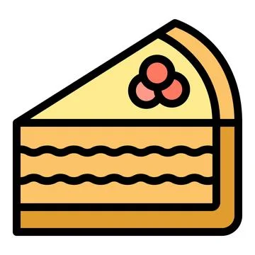 Cheesecake slice icon vector flat Stockillustratie