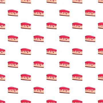 Cheesecake slice pattern with dripping strawberry sauce Stock Illustration