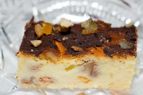 Cheesecake slice on a Plate Stock Photos