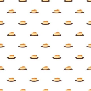 Cheesecake slices repeating pattern on white background イラスト素材