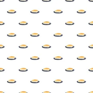 Cheesecake slices repeating pattern on white background Illustrazione stock