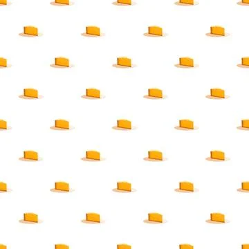 Cheesecake slices repeating pattern on white background Stock Illustration