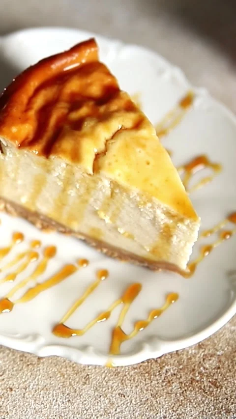 Cheesecake sweet dessert, slice of cake tasty snack fresh gourmet food Stock Footage 336678941