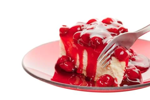 Cheesecake on white Stock Photos