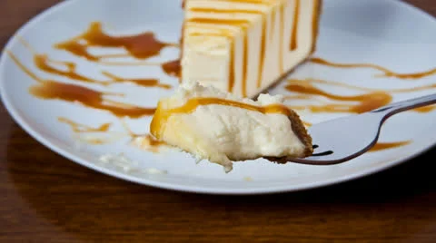 Cheesecake Zoom In Stock Footage 25139851