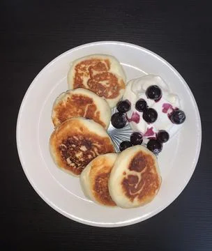 Cheesecakes for breakfast Stock Photos