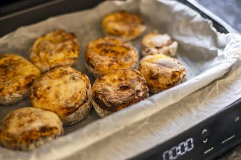 Cheesecakes cooked in an electric grill. Stock Photos