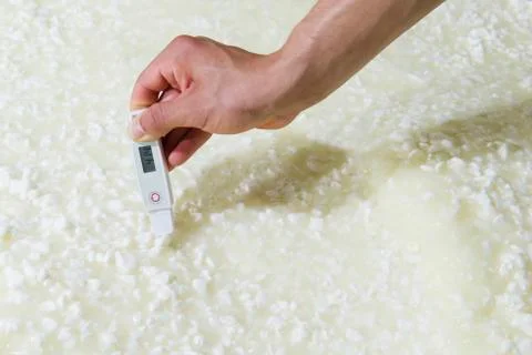 Cheesemaker measure temperature Stock Photos