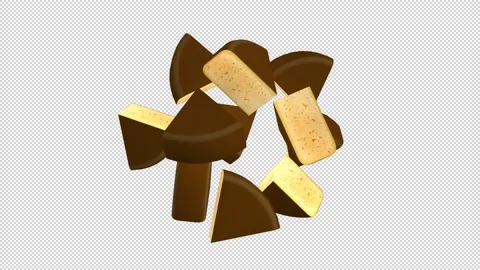 Cheeses rotate in transparent background 動画素材 148495360