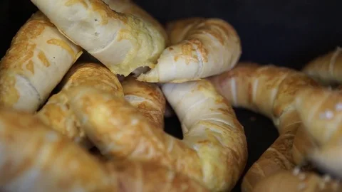 Cheesy crescent Stock Footage 79075531