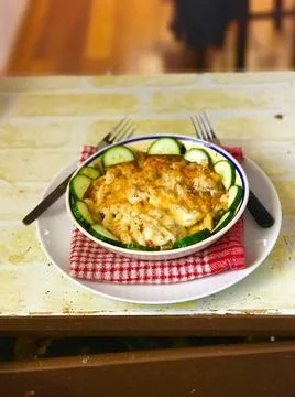 Cheesy dish Stock Photos