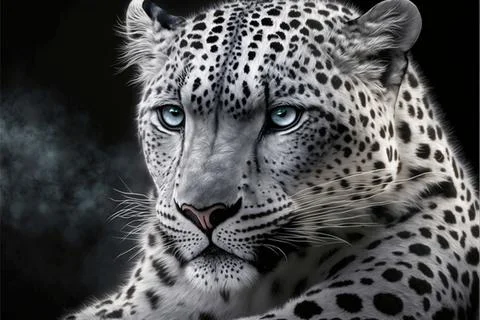 Cheetah face isolated on black background Stock Illustration