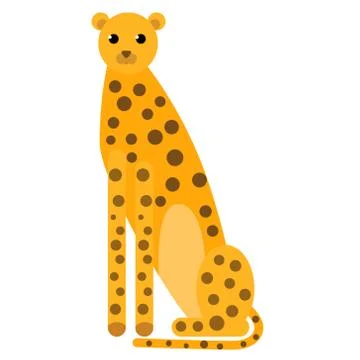 Cheetah flat illustration on white Illustrazione stock