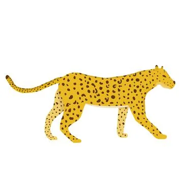 Cheetah in flat style isolated on white background Stock Illustration