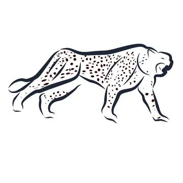 Cheetah Minimalist logo full vector Stock Illustration