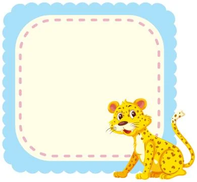 A cheetah on note template Stock Illustration