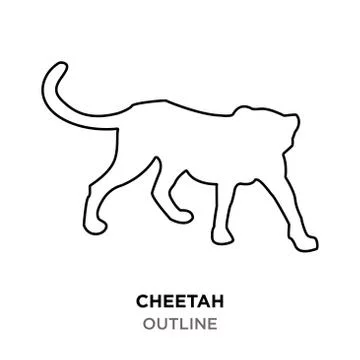 Cheetah outline on white background Stock Illustration