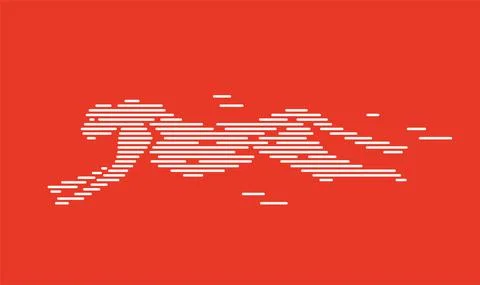 Cheetah running, simple line, vector illustration Stock Illustration