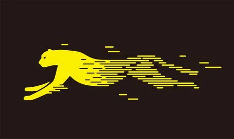 Cheetah running, simple line, vector illustration Illustrazione stock