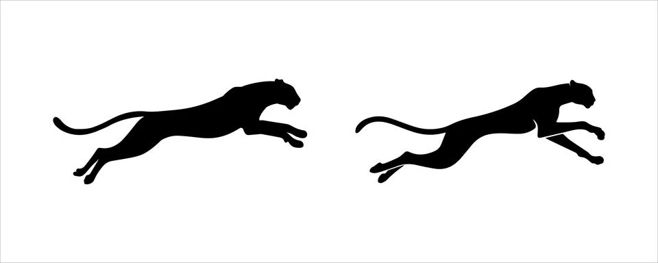 Cheetah Silhouettes Stock Illustration