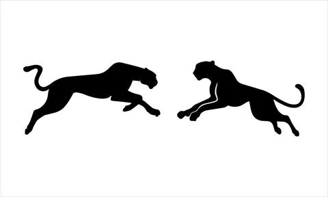 Cheetah Silhouettes Stock Illustration