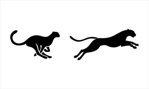 Cheetah Silhouettes Stock Illustration