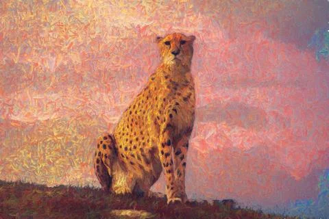 Cheetah sitting Illustrazione stock