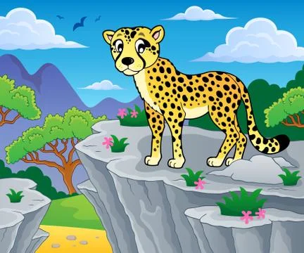 Cheetah theme image - eps10 vector illustration. Stock Illustration