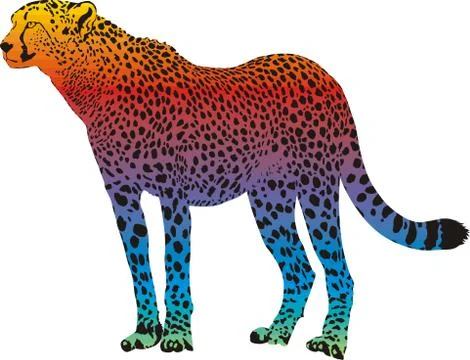 Cheetah - vector abstract rainbow Stock-Illustration