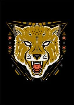Cheetah vector illustration roaring Stock-Illustration