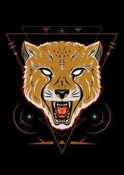 Cheetah vector illustration roaring Stock Illustration