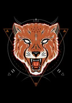 Cheetah vector illustration roaring Stock Illustration