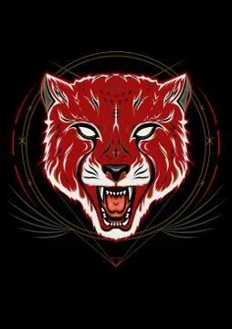 Cheetah vector illustration roaring Stock Illustration
