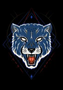 Cheetah vector illustration roaring Stock Illustration